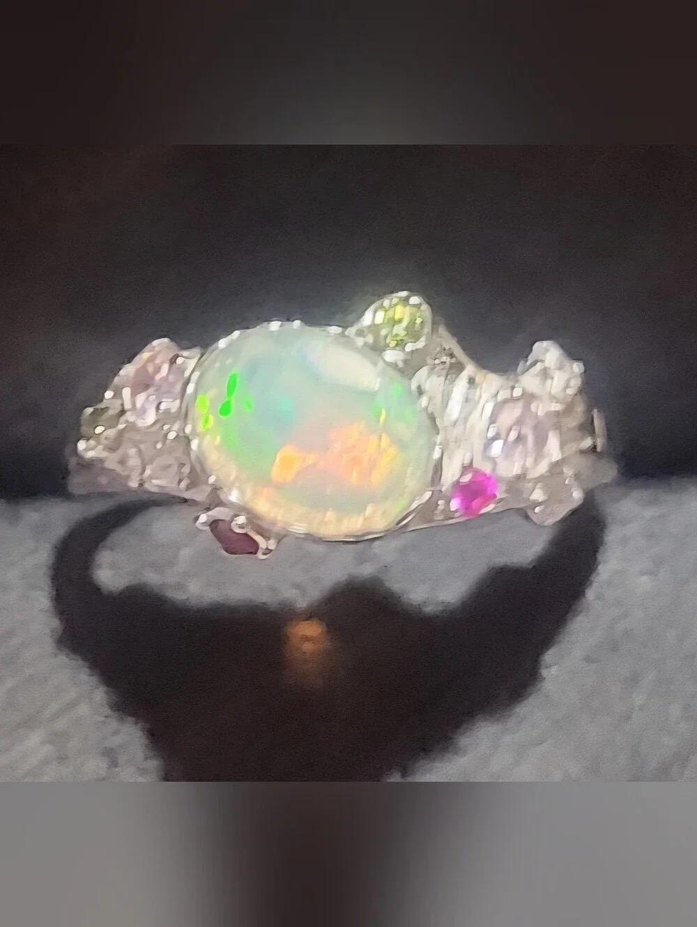 Sterling Silver Ethiopian Opal Ring - Adjustable